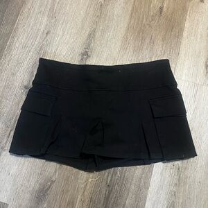 Black Women's Athletic Pleated Skort Shorts